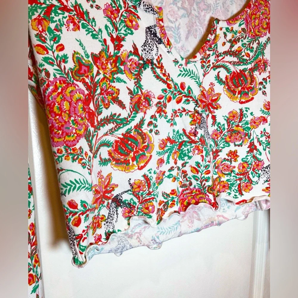 Free People Floral Pajama Lounge Set MEDIUM - Picture 5 of 9